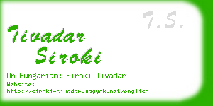 tivadar siroki business card